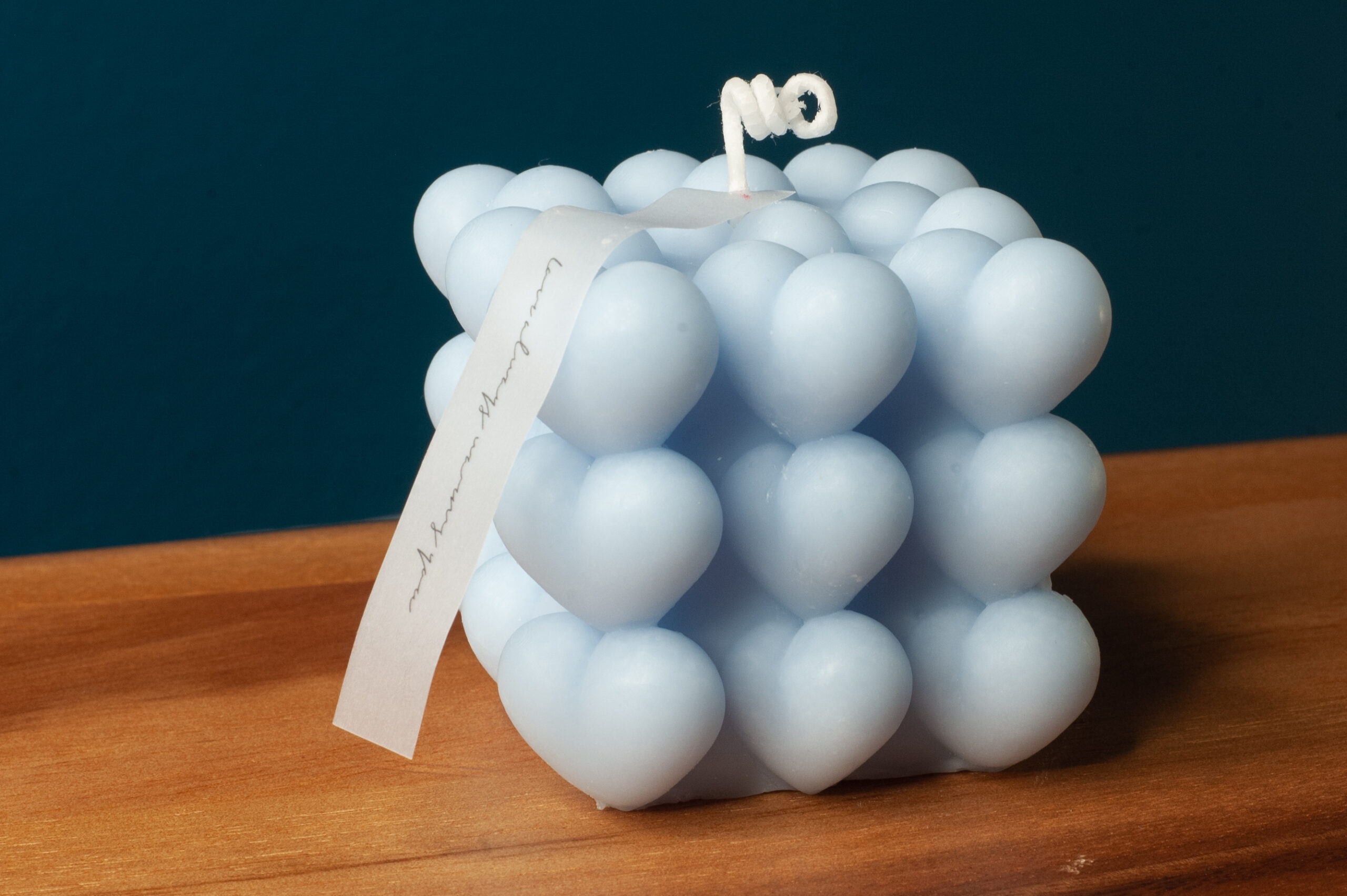 Blue Heart Scented Bubble Candle