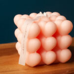 Pink heart bubble candle