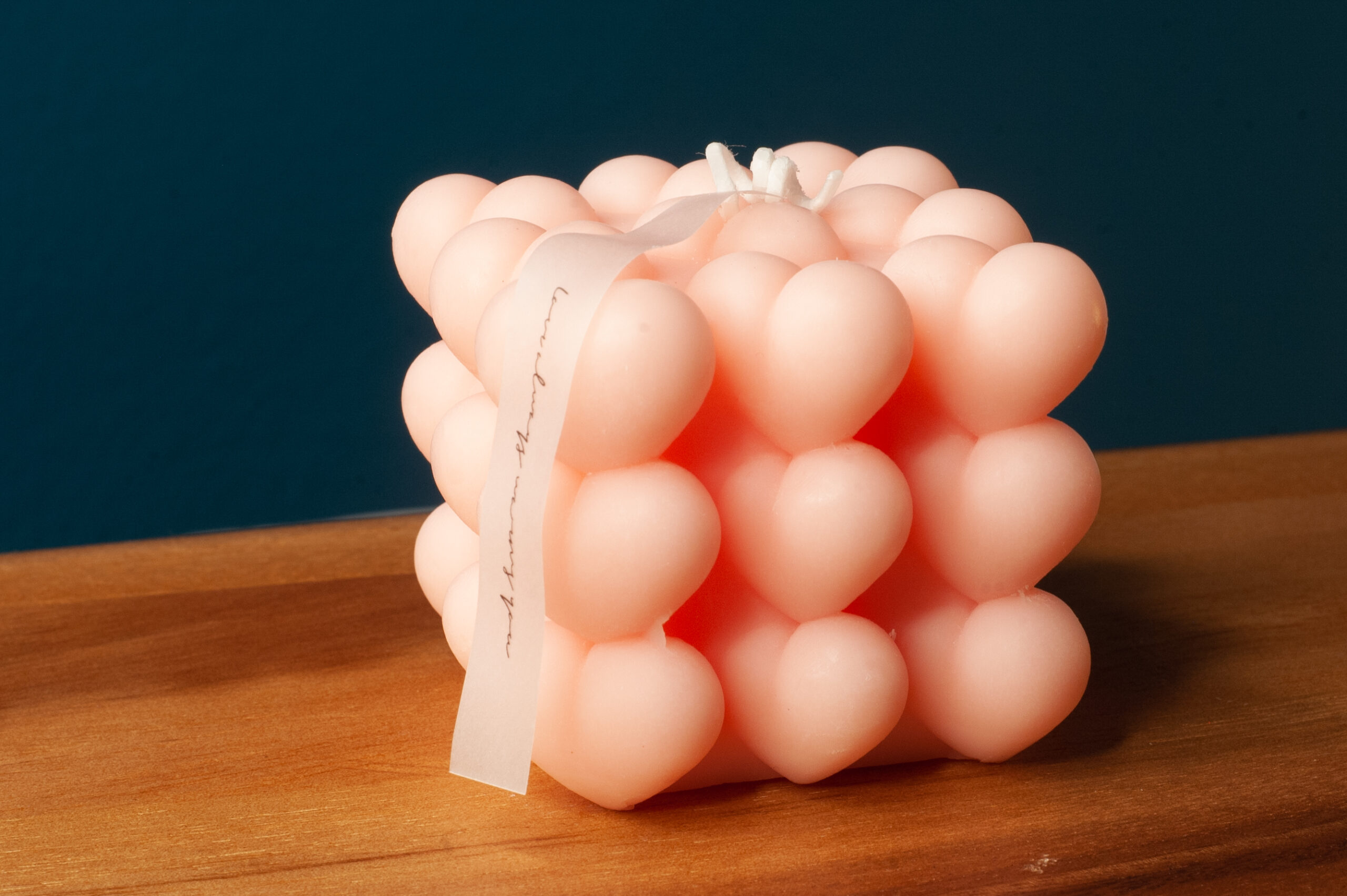 Pink heart bubble candle