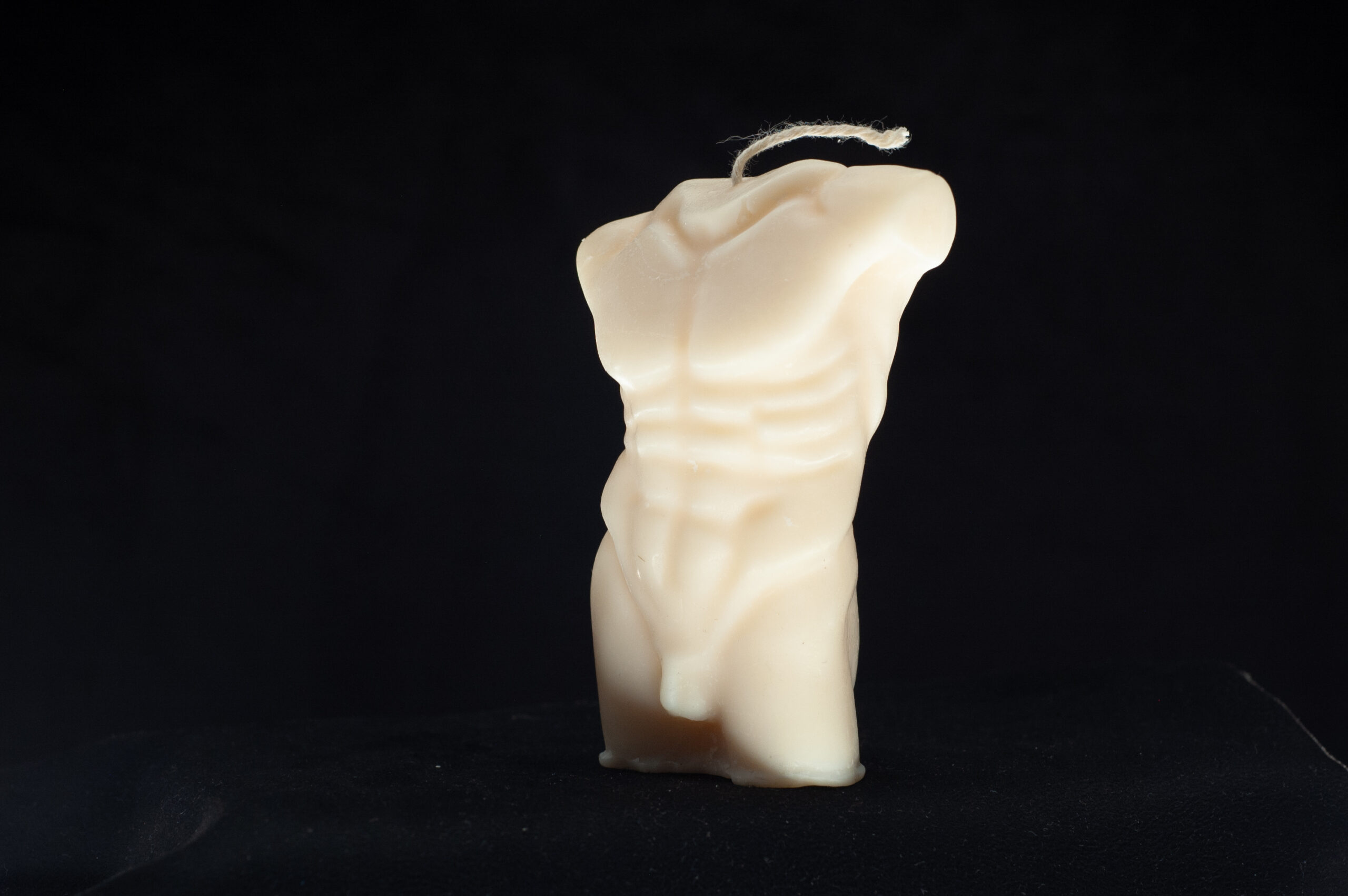 Novelty figure male candle front torso
