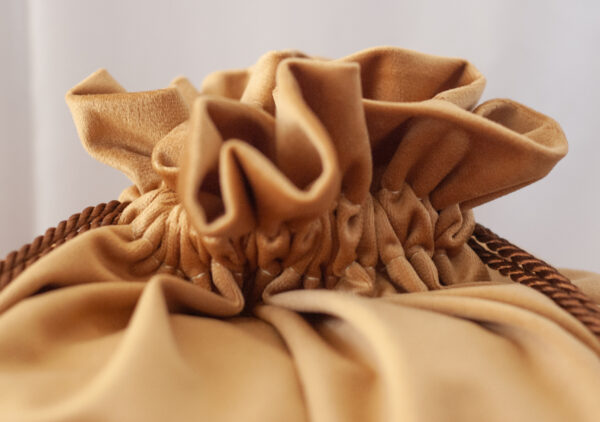 Golden Santa Sack Velvet fabric