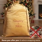 Golden velvet santa sack personalised christmas bag large reusable xmas gift sack