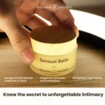 Love button arousal balm, sensual tingle balm for orgasms—increasing female sex drive and pleasure. Cooling effect balm, promo showing a woman taking a dab of it; tagline reads “when touch becomes a thrill.” Orgasm enhancer and stimulating balm for men and women—boost pleasure, intensify sensations, and enhance intimacy with this premium climax enhancement balm for sexual wellness and satisfaction. The tingle lip balm is a sex balm also known as tingle mint lip balm