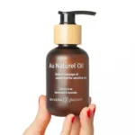 Banana Passion Au Naturel Unscented Massage Oil—safe for sensitive skin and external use on private parts (penis, clitoris, vulva), gentle body oil for intimate massage, pregnancy-safe, non-toxic, nourishing, allergy-friendly.