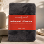 Waterproof flannel fleece pillowcase in Grey, zipped