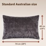 Waterproof pillow protector fitted on a standard Australian 74 x 48 cm pillow